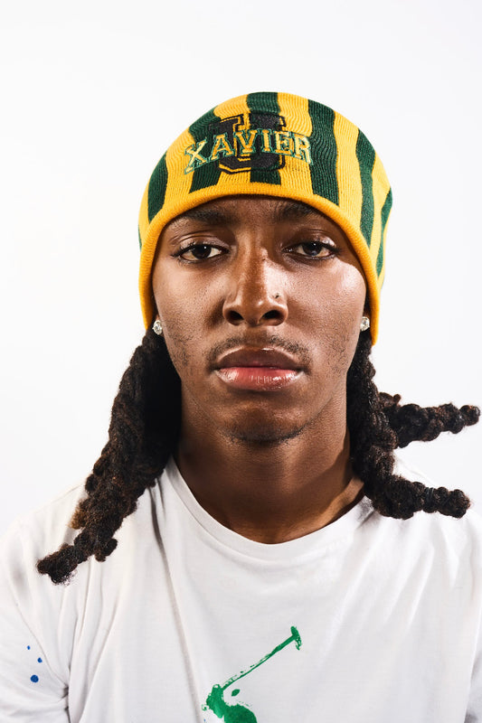 Xavier University Striped Beanie